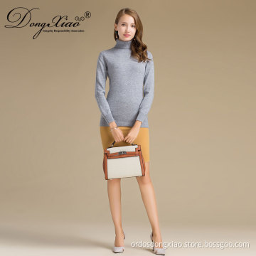 High Quality Long Sleeve Plain Knitted Cashmere Sweater